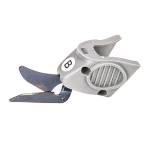 Type B replacement cutter head for electric scissors, with a blunter blade and tungsten steel construction, primarily gray in color.